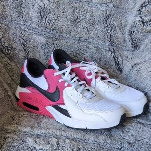 Nike Air Max White and Pink/Red Athletic Shoes